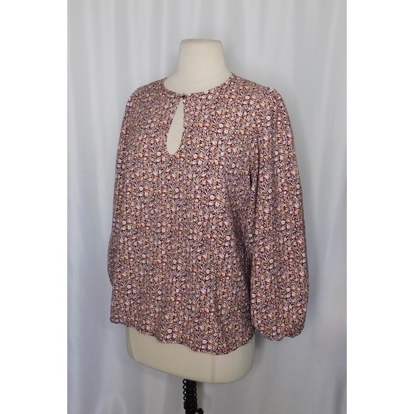 J. CREW Puff Sleeve Top Blouse Floral Flourish Crepe Cottagecore Prairie Small - Picture 6 of 11